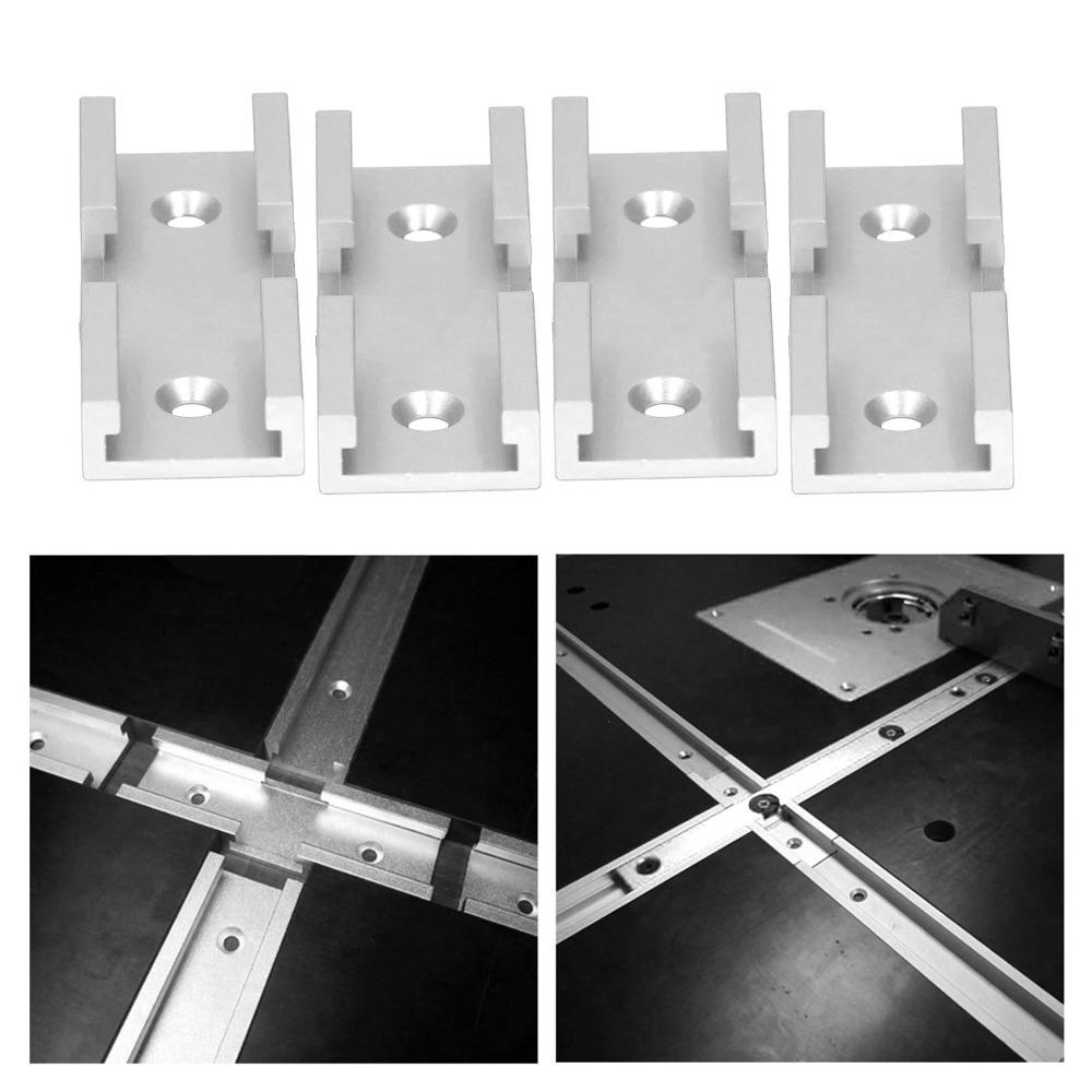 4pcs Aluminum Alloy Woodworking Cross Track Connector T Track Intersection Kit  Woodworking