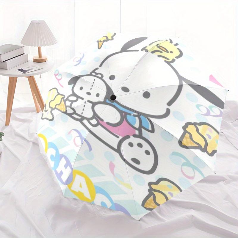 Ribbon Ice Cream Pochacco Automatic Folding Umbrella - 3 Folding Design, Vivid Cartoon Pattern, Suitable for Outdoor Activities, A Gift for Fans In Al