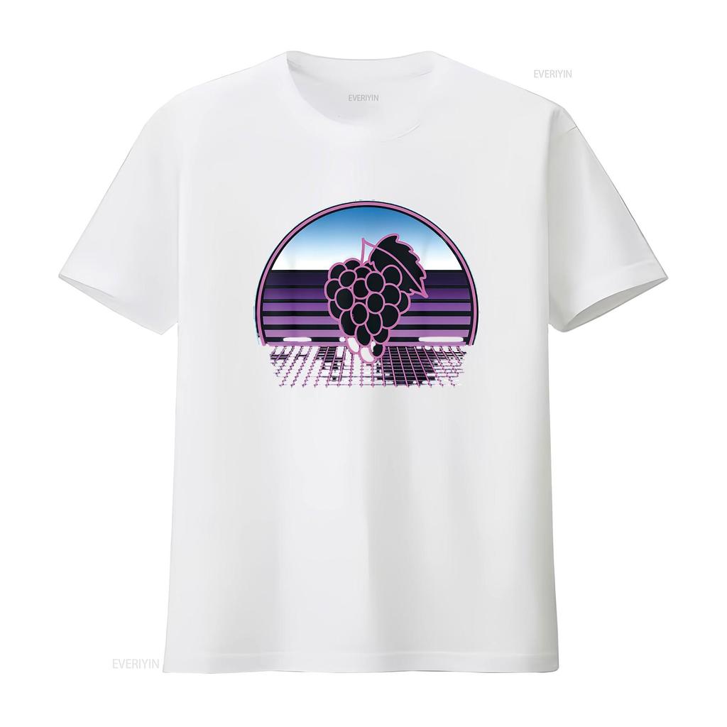 Womens Grape Vines Retro 80S Vaporwave Aesthetic Winery T Shirt Black X Large vintage Washed Comfortable designer clothes