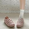 Damen Ballerinas 2026 Sommer Herbst Leder Elegant Mode Atmungsaktiv Runde Spitze Mary Jane Schuhe Outdoor Freizeitschuhe