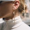 Titanium steel freshwater pearl earrings fringed stud earrings non-fading earrings stainless steel