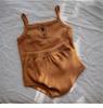 New Kids Girls Summer Suit Clothes Girls Baby Vest Camisole + Triangle Shorts 2Pcs Set Boys Fashion Trend 12M-18M-24M