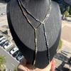 New Special Water Drop Bling Oval CZ Choker Necklace Gold Plated Lariat Long Bar Tear Drop Y Shape Long Tassel Women Jewelry Set