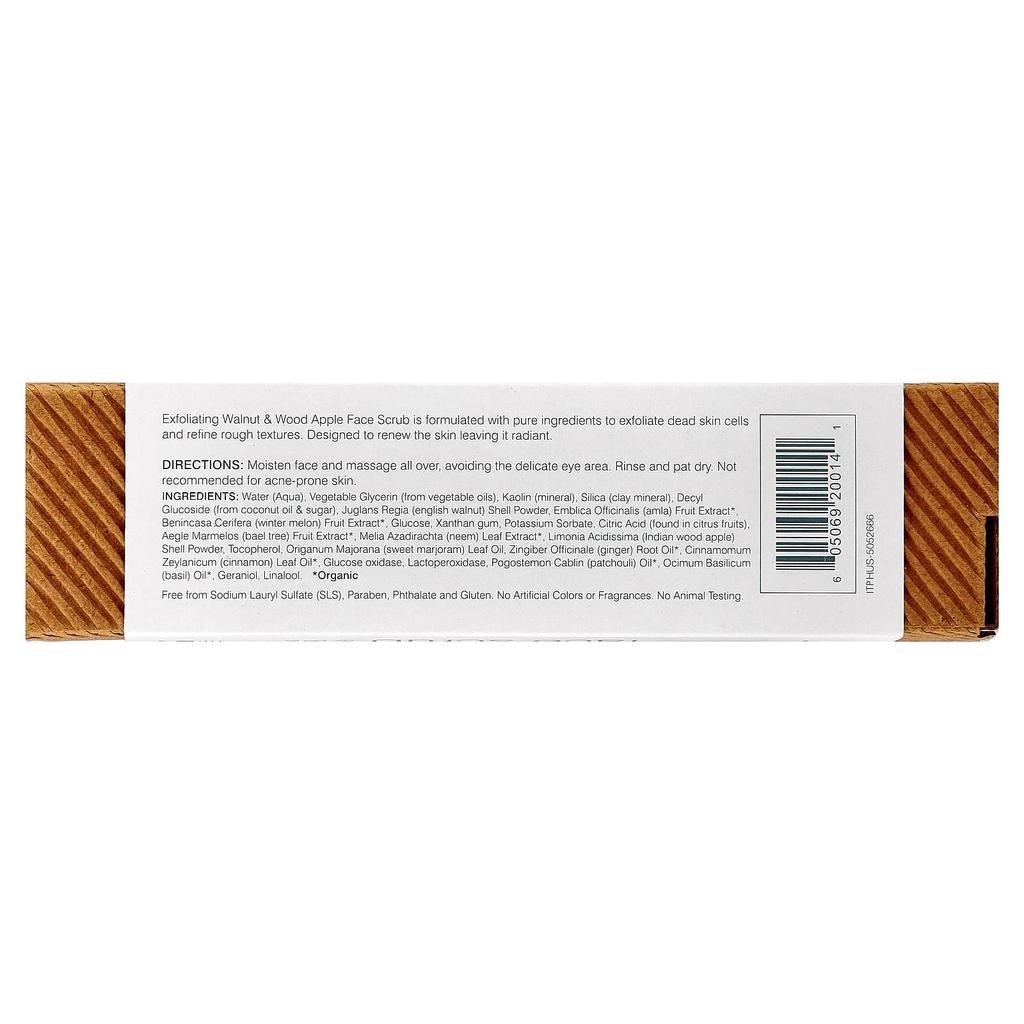 Botanical, Exfoliating Walnut & Wood Apple Face Scrub, 5.07 fl oz (150 ml)