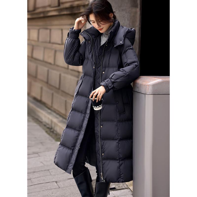 XWI Elegant Hooded Long Duck Down Coat for Women