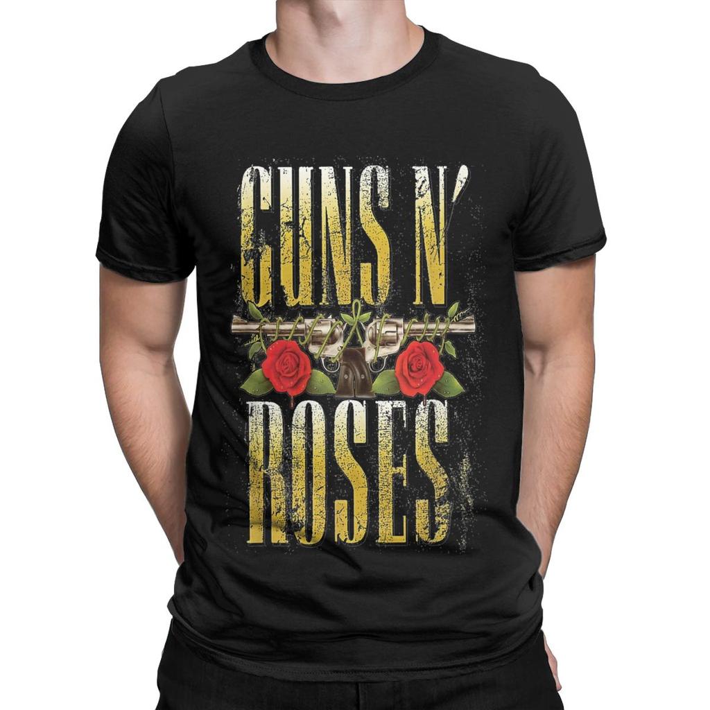 Męskie koszulki Guns N Roses 100% bawełna topy śmieszne z krótkim rękawem z okrągłym dekoltem koszulki 4XL 5XL koszulki