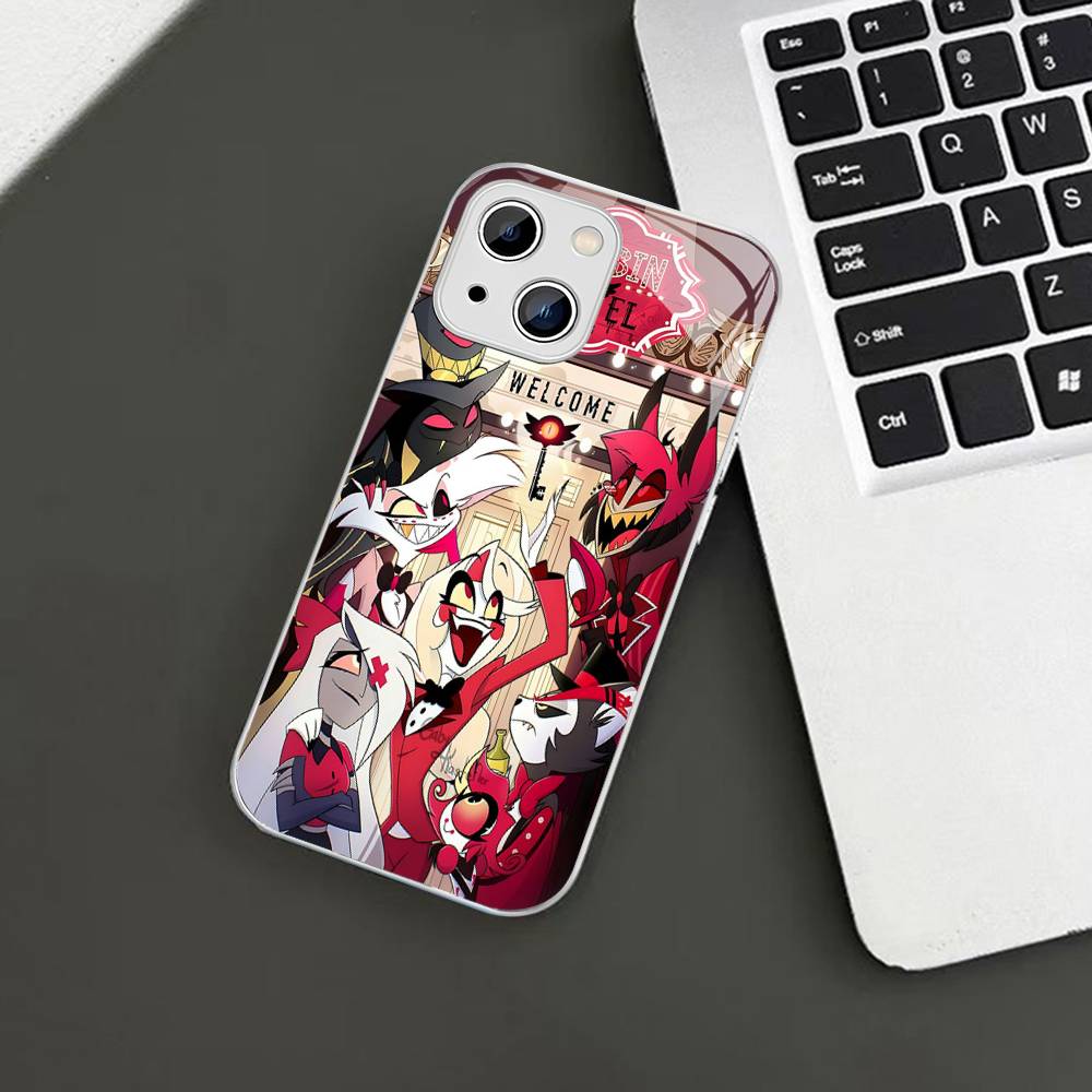 Musical Anime TV H-Hazbin Hotel Tempered Glass For Iphone 14 13 12 11 Pro Mini XS MAX 14Plus X XS XR Fundas