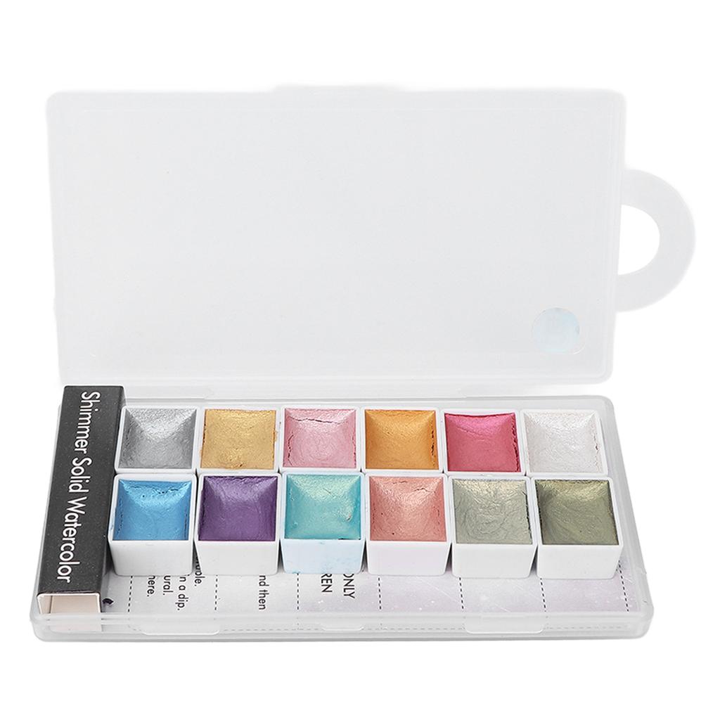 Solid Nail Watercolor Paint Set 12 Colors Pear Lized Portable Pigment Set for Nail Artists Beginners