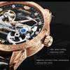 JINSHIDUN New Business and Leisure Men's Watch Fully Automatic Mechanical Watch Perspective Hollow Dial High-end Watch