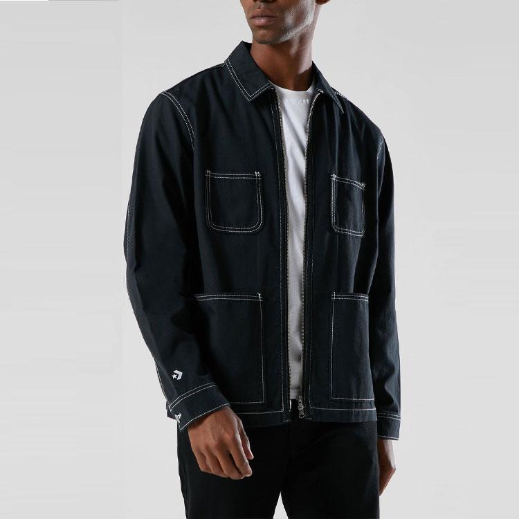 Converse Jackets Men's Black Lapel Moderate Workwear 10020896-A01