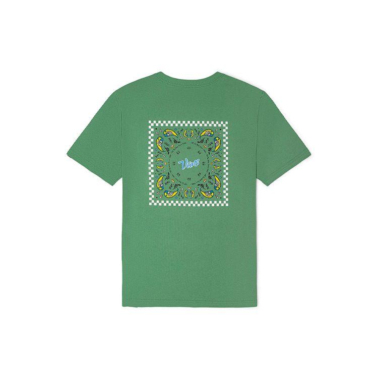 Vans Popular Loose Fit Cashew Flower Print Round Neck Short Sleeve T-Shirt Unisex Tops Green VN0A7TOPZXQ