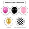 Schwarz Pink Rennwagen Ballonbogen-Set Hot Pink Folienballons Partydekoration Geburtstag Mädchen
