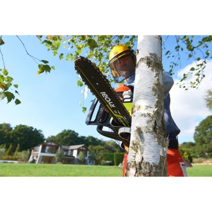 RYOBI - Tronçonneuse 18V ONE+ - Brushless - Guide 30cm - 10 M/s - Tendeur Sans Outil + Batterie 5,0 Ah & Chargeur 2,0A - RCS18X3050F