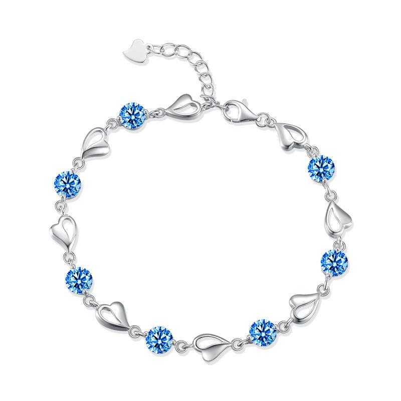 

Ferris Wheel Zircon Love Bracelet: Women s Sterling Silver Hand Jewelry