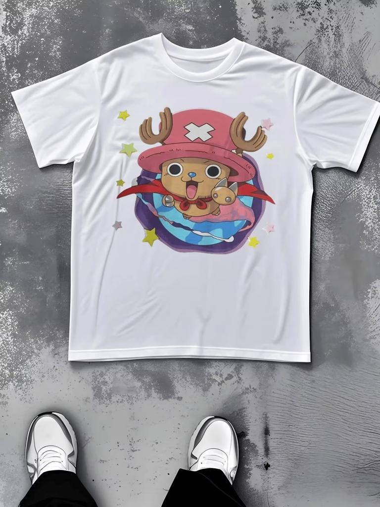 One Piece Jabo Pattern Tshirt  Mens Style  Summer 2026 Casual Street Style  Anime Print  Loose Top