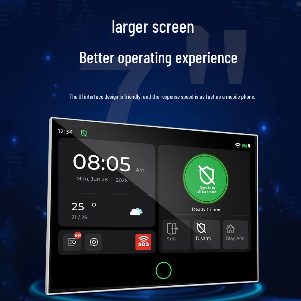 Sistema di allarme antifurto Tuya 4G+WiFi con touchscreen da 7 pollici e telecomando wireless GSM