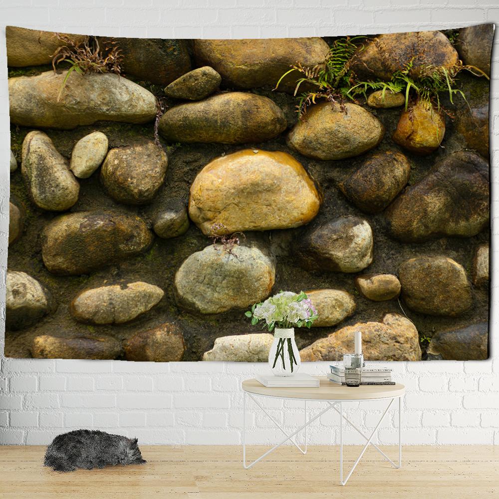 Nordic Marble Tapestry Simulate Floor Ceramic Tile Printing Decor Home Farmhouse Wall Decoration Multicolor Stone Brick Blanket