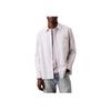 Minimalistisches Bequemes Vielseitiges Lässiges Gestreiftes Knopfleistenhemd Langarm Hemden Herren Weiß 4RB101G-060