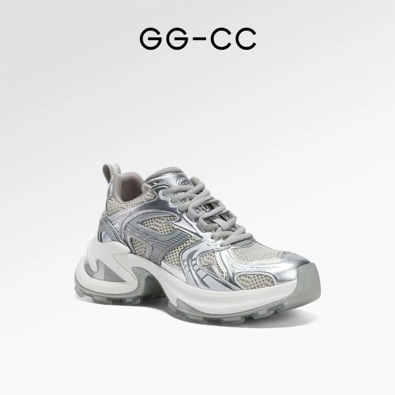 Spring new starry night flight platform beads silver dad shoes women's