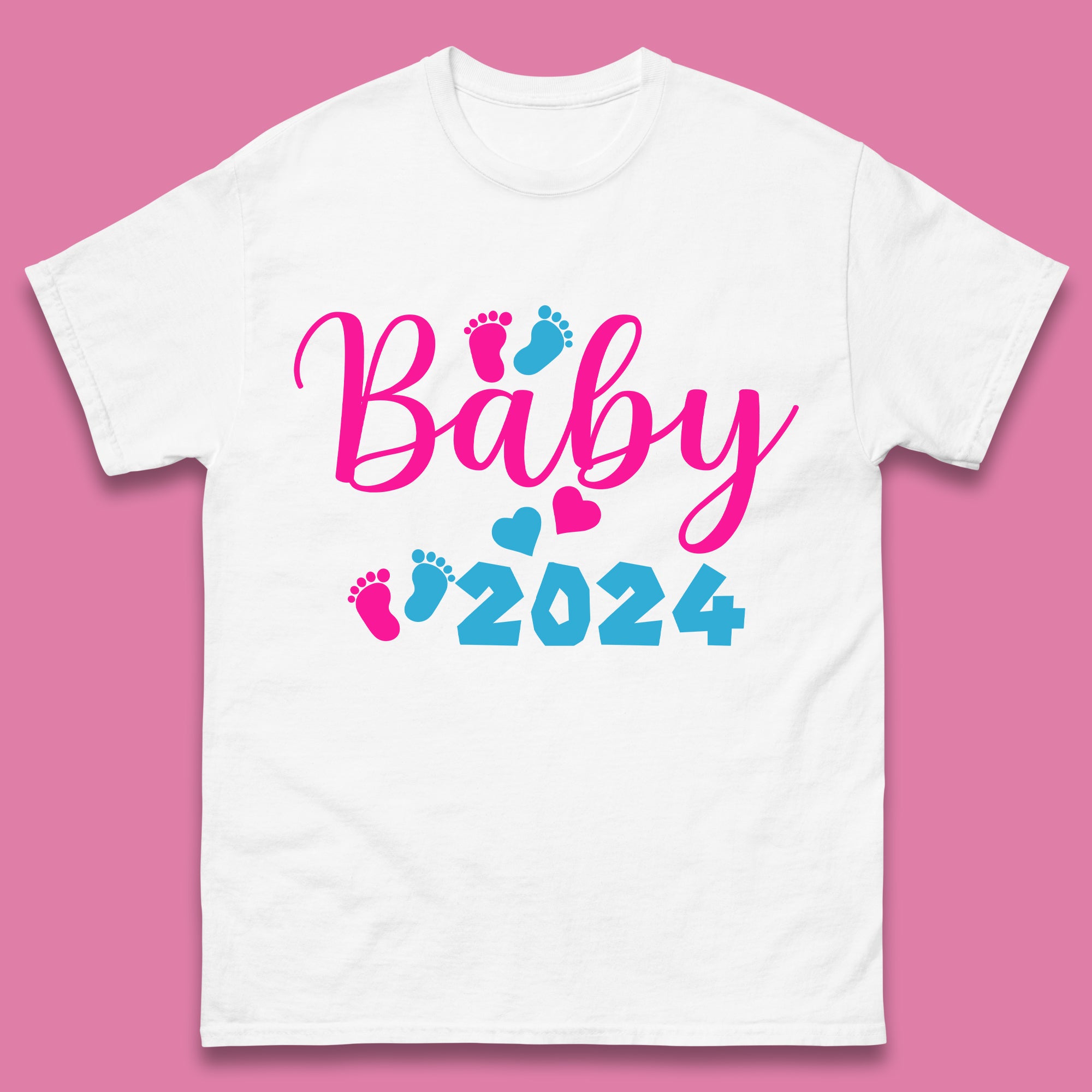 Baby 2024 Pregnancy Announcement Mens T-Shirt Womens Tops Tees XL