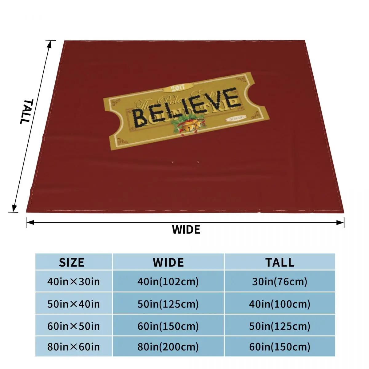 Believe Polar Express Santa Ticket \t \t Throw Blanket Luxury Throw Warm Single Cute Blankets 100X150CM