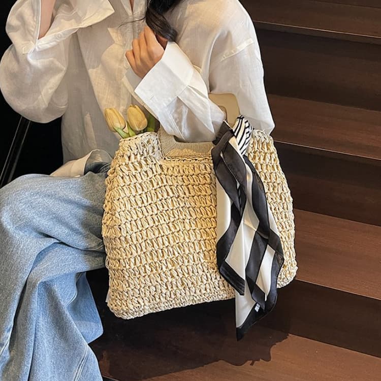 Straw Bags For Women Summer Casual Woven Crossbody Shoulder Travel Handbag Beach Bag Female Rattan Handbags Bag Women