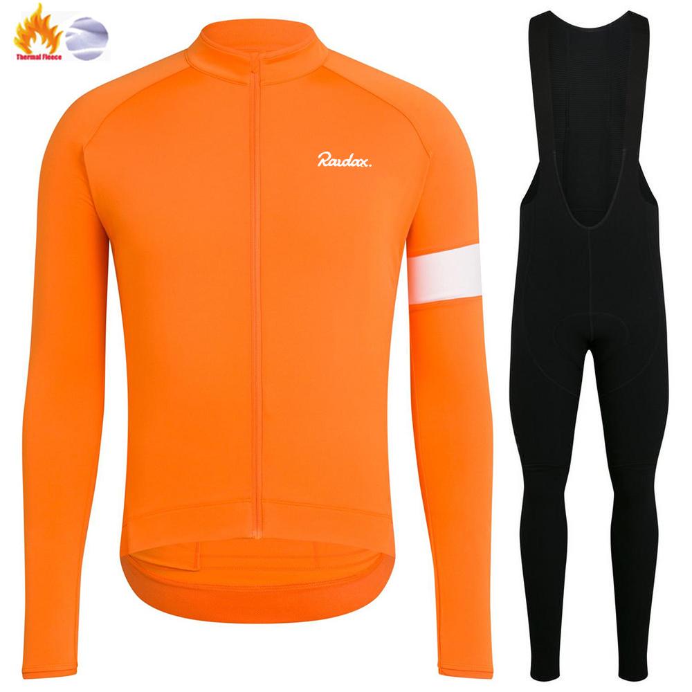 Winterjacke Herren Radbekleidung 2025 Raudax Winter Radtrikot MTB Radhosen Set Ropa Ciclismo Triathlon Radsport-Set