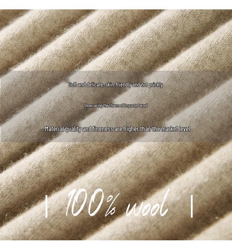 Herren Pullover aus reiner Wolle, halbhochgeschlossen, nahtlos - Herbst/Winter Strickware, Basisschicht Pullover