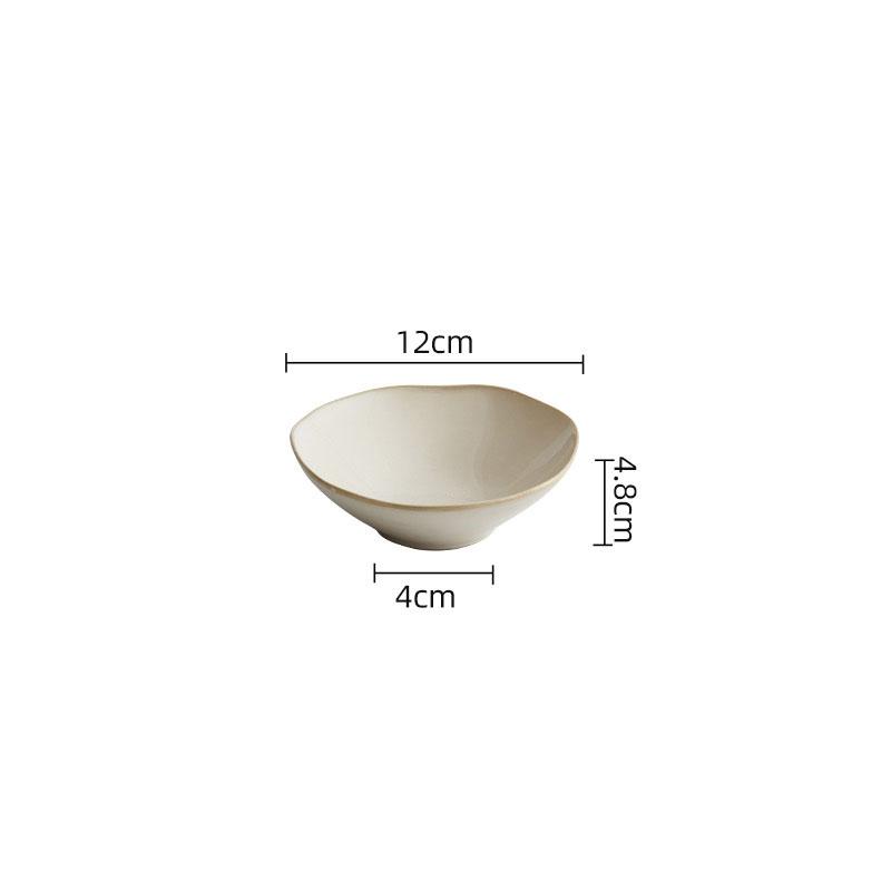 Beige Color Ceramic Bowl Irregular Dessert Bowl Soup Bowl Spaghetti Bowls Salad Bowls Deep Bowls Molecular Cooking Tableware