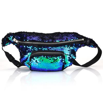 Bolsa de Cintura Feminina da Moda com Lantejoulas Brilhantes para Festa e Clube, Bolsa de Ombro Único
