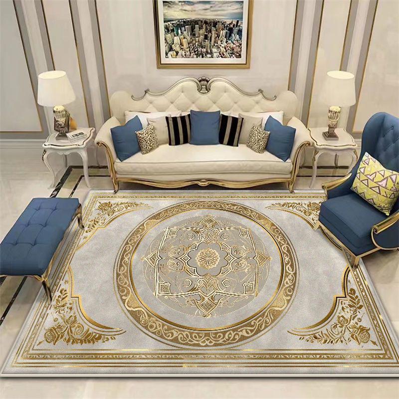 Tapijt in Boheemse stijl Woonkamer Antislip Opvouwbaar Groot Kamerkleed Gemakkelijk Schoonmaken Salontafelmat Machinewasbaar Aanpasbaar
