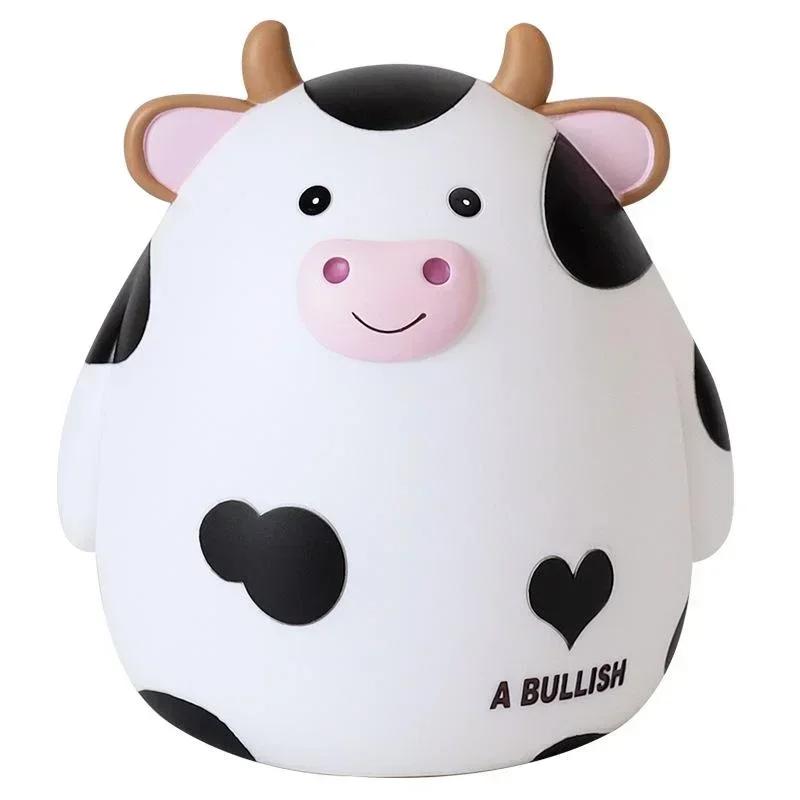 New Cute Cartoon Calf Resin Ornaments Childrens Pet Piggy Bank Home Decoration Children's Gift Coin Bank Accessory Home Supplies