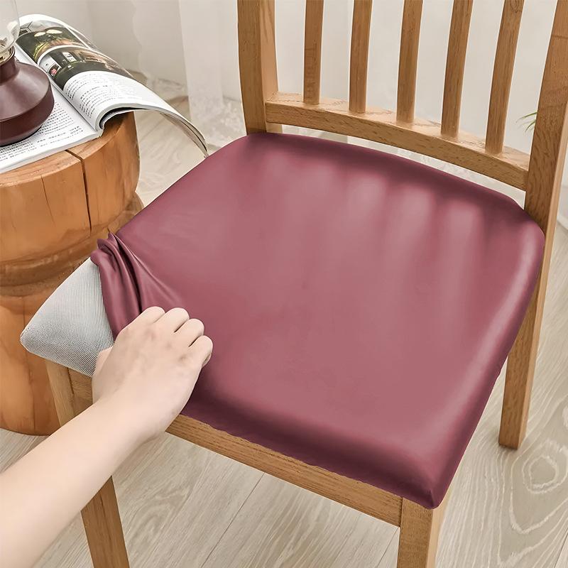 1PCS Waterproof PU Leather Removable Solid Color Computer Chair Seat Cushion Covers For Office Chair Seat Covers Home Office
