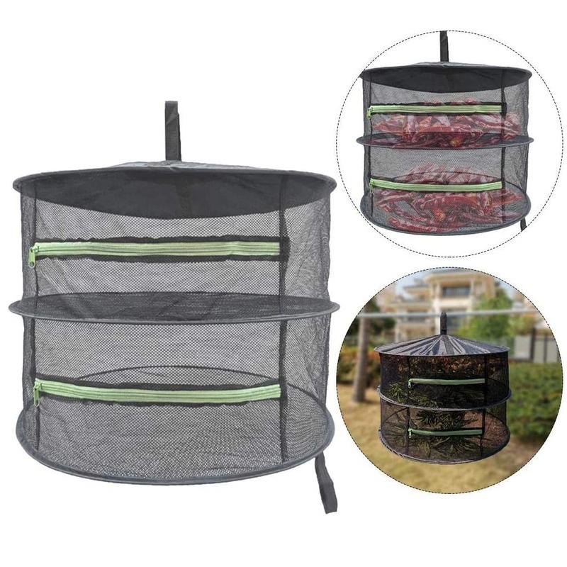 1Pc 2/4/6 Layers Drying Net for Herbs Hanging Basket Folding Dry Rack Herb Drying Net Dryer Bag Mesh For Flowers Buds Plants Organizer
