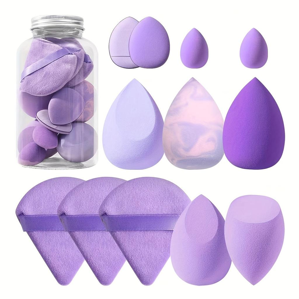 Makeup Sponge Set Blender Sponges 10 Pcs for Foundation Powder Liquid Professional Beauty Sponge Super Soft Facial Makeup Tools