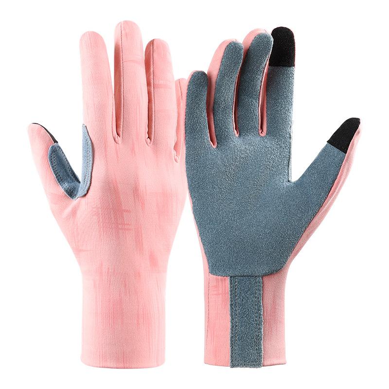 Golf Gloves for Women's Deerskin Palms Anti Slip Friction Resistant Spring and Summer Light and Breathable Sun Protection Gloves for One Pair