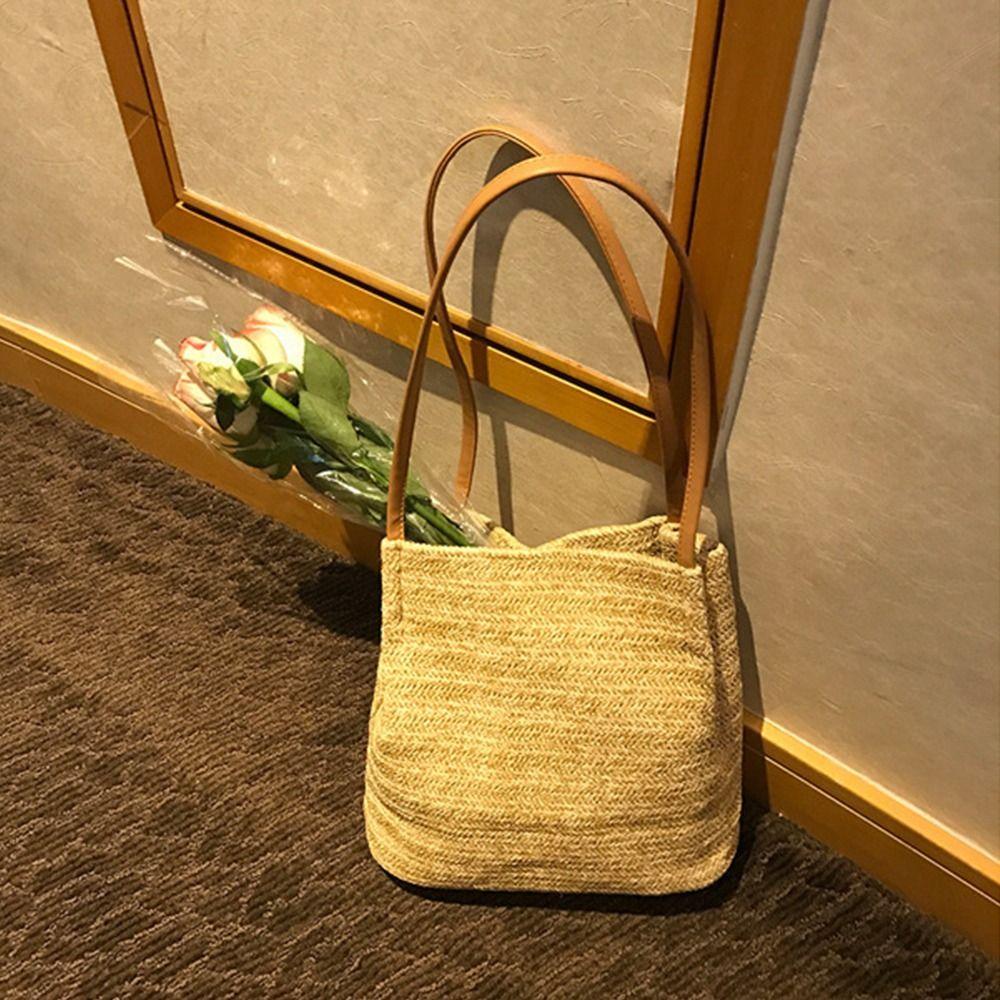 Summer Straw Weave Bag Beach Women's Tote Bag New Straw Shoulder Bag  Travel