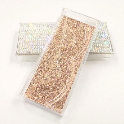 Custom Packaging Glitter Rhinestone Lash case Empty Rhinestones Eyelash Box with windows