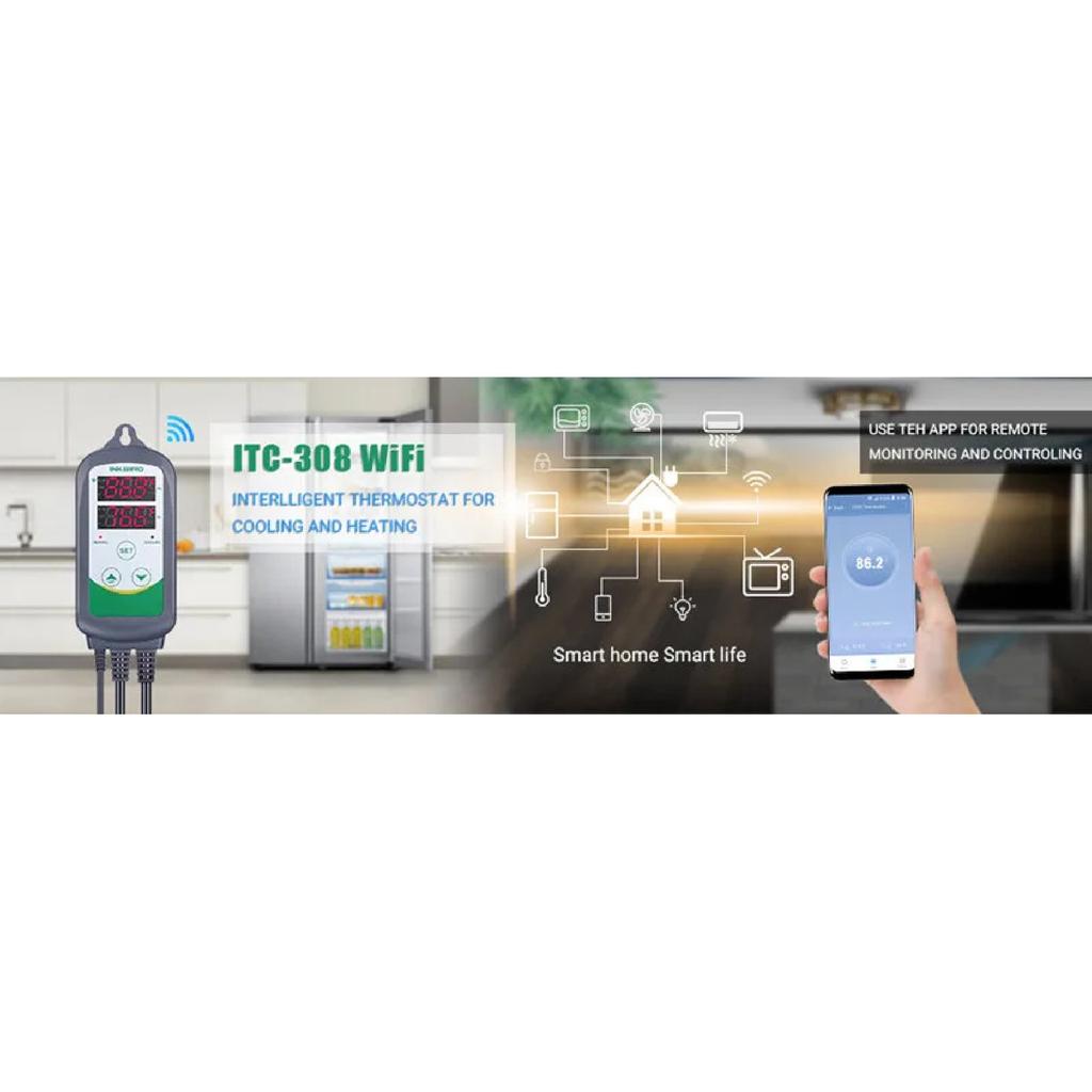 INKBIRD ITC-308 & 308WIFI EU Plug Digital Temperature Controller Thermostat Regulator Dual Relays Heating & Cooling Homebrewing
