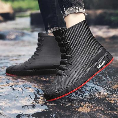 Men's Rain Boots, Four Seasons, Medium Tube Rain Shoes, Kitchen Waterproof And Anti Slip Outdoor Fishing Rubber Shoes