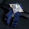 Retro Rhinestone Collar Flower Elegant Men's Suit Accessory Formal Gentleman's Bow Tie  Man