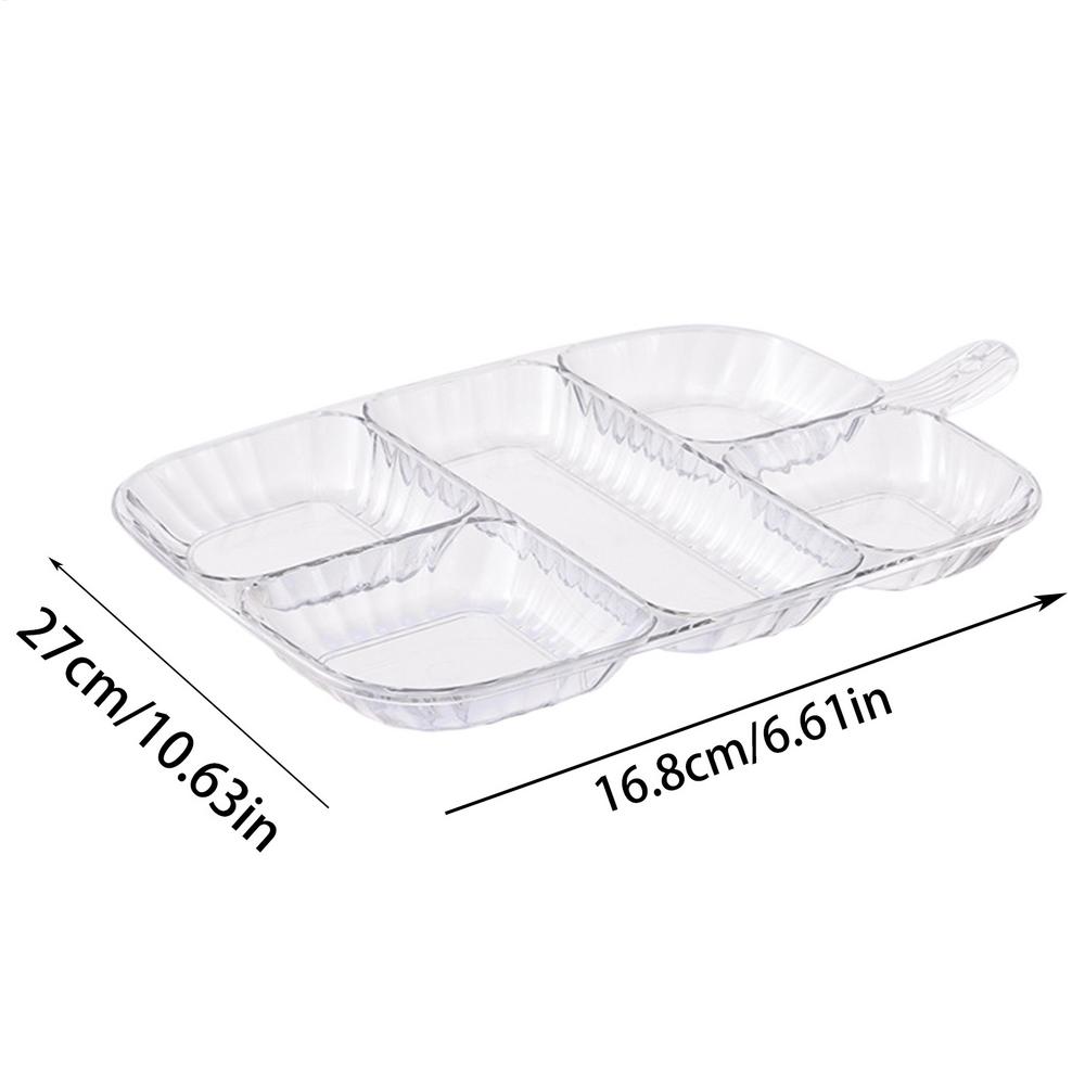 

Divided Serving Tray 5-Grid Fruit Vegetable Separated Plates Separated Veggie Tray Food Compartment Tray For Onion Ginger Garlic білий