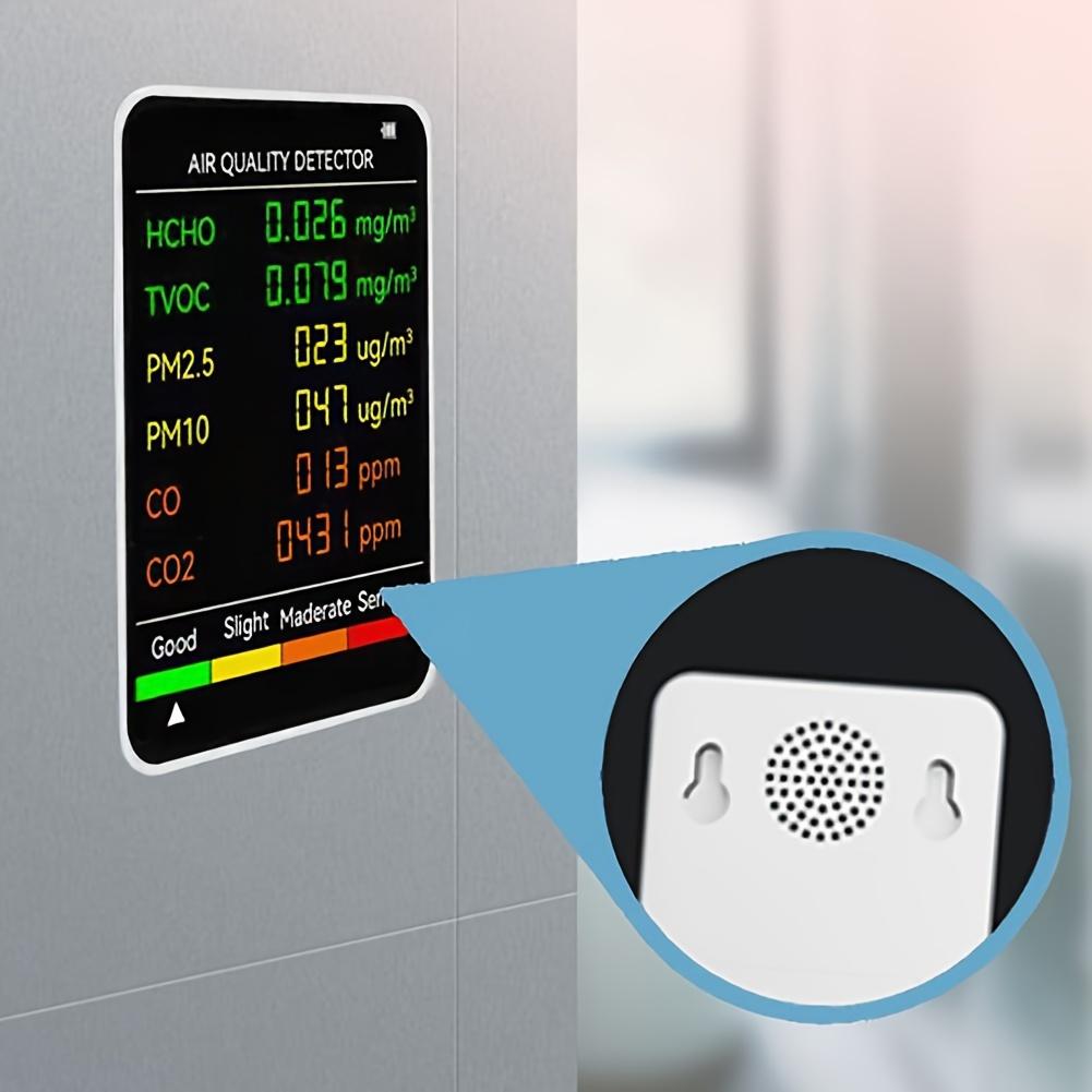 6-In-1 Multifunctional Air Quality Detector PM2.5 PM10 HCHO TVOC CO CO2 Formaldehyde Monitor LCD Display Home Air Quality Tester