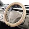 BONFORM Peanuts Snoopy Nature Steering Wheel Easy Cover, Beige, Small, Installation, 36.5-37.9cm, 6772-01BE