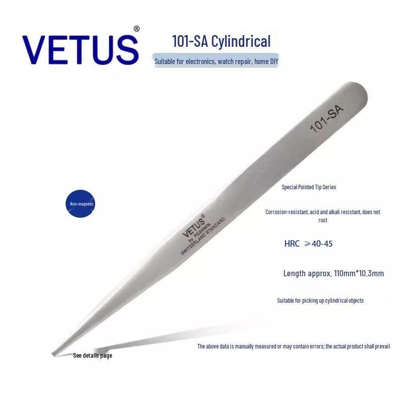 VETUS 101-SA Высокоточные Антимагнитные Кислотостойкие Часовые Пинцеты из Нержавеющей Стали