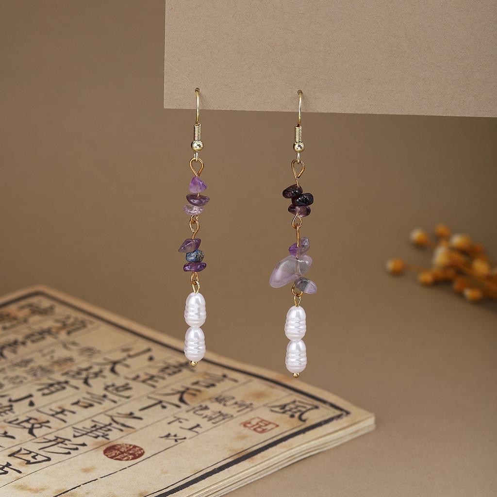 Butterfly Water Drop Pearl Fringed Ear Hook Female, Guochao Light Luxury Safety Buckle Ancient Cheongsam Earrings