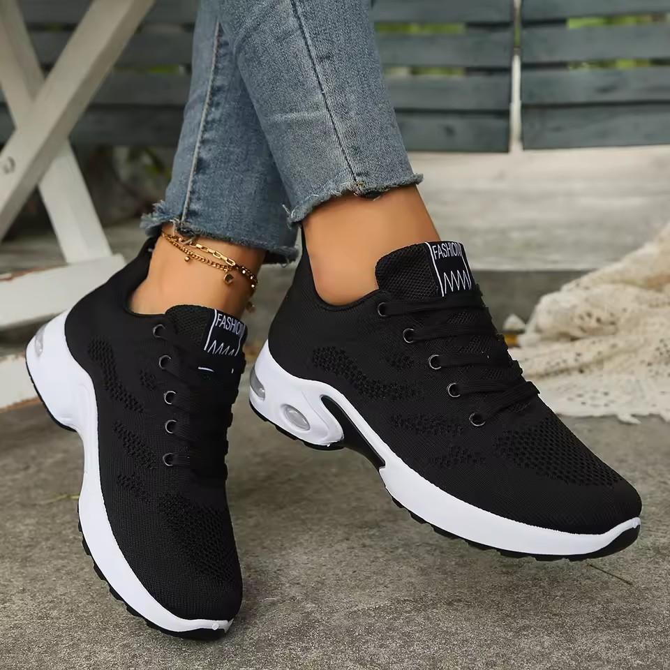 Fashionable Women Lace Up Sneakers Breathable Material Stylish Appearanc Gorgeous Casuais Lightweight Mesh Anti Fatigue Shoes