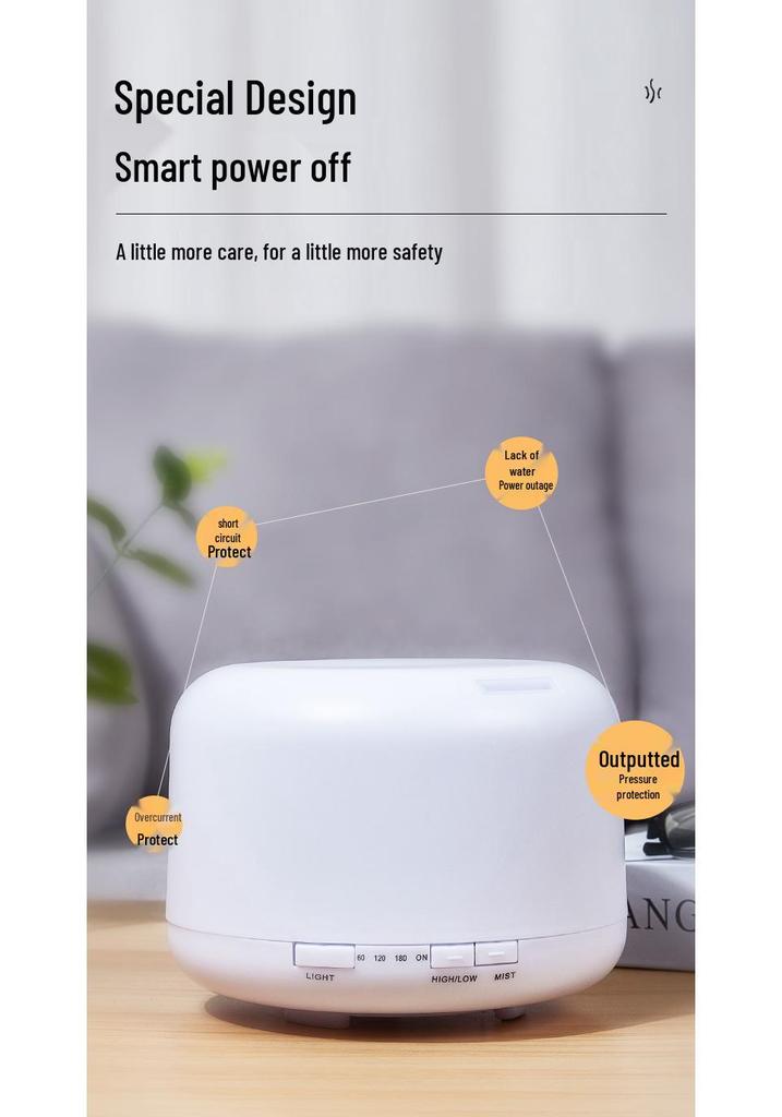 500ml Large Mist Humidifier & Essential Oil Diffuser for Home