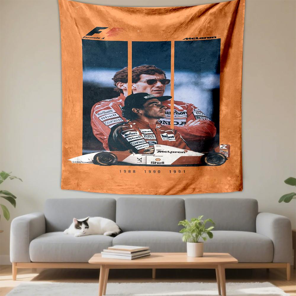 Formula 1 McLaren racing legends orange design Patterned tapestry for bedroom and living room home decor sofas