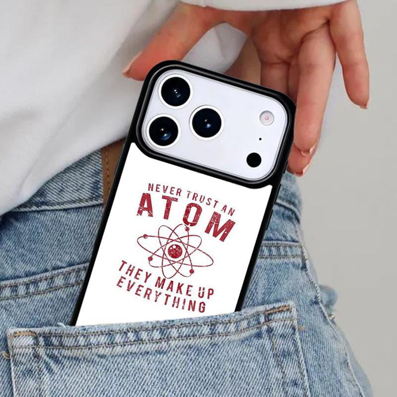 Atom Science Chemistry Phone Case for iPhone 16e 15 14 13 12 17 Pro Max Plus Air 17pro Cover Coque